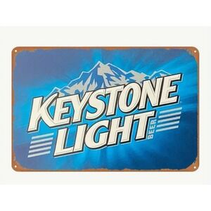 Keystone Light Tin Metal Sign 8x12 Rustic New Bar Man Cave Garage Den Decor Beer